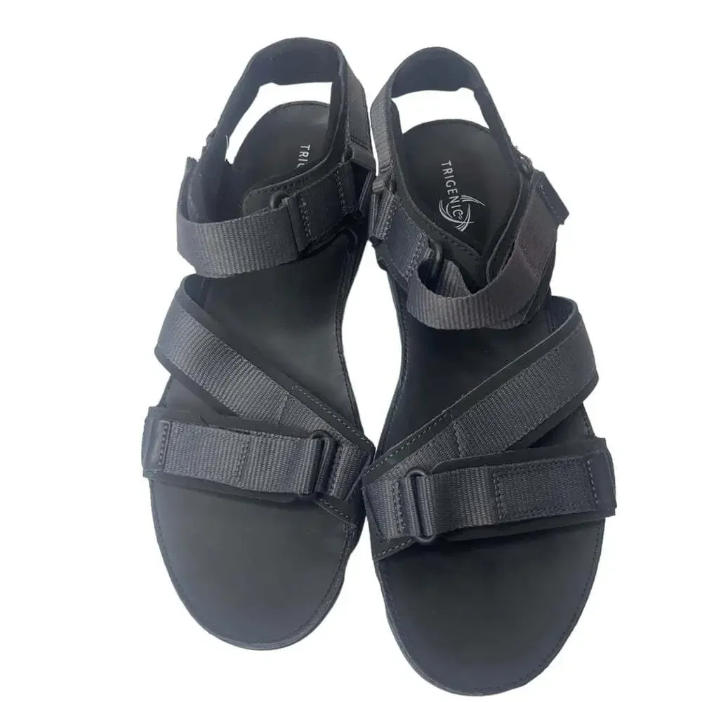 Clarks Black Tri Cove Trigenic Cross Over Strap Rugged Sole Sandals Size…